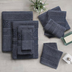 Riccardo Valeria 100% Egyptian Cotton, Face Towel, Hand Towel, and Bath Sheet Set with Greek Border Design - Towels for Everyday Use Unisex Resistant big towel