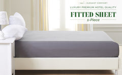 Riccardo Valeria 100- Cotton Sateen Fitted Sheet – Luxury Hotel Quality, Deep Pocket up to 16", Ultra Soft & Breathable, 300 Thread Count, Wrinkle-Free, Cooling, Hypoallergenic, Fade Resistant