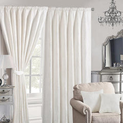 Jacquard Fully Lined Curtains Pair with Tie Backs - Stylish Ready-Made(Emma Cream)