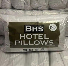 Luxury Hotel Quality White Stripe Bounce Back Pillows (Pack of 2) - Extra Support, Soft & Comfortable Valentine's Gift