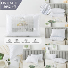 Hotel Quality Bounce Back Microfiber Pillow Pair | Ultra-Soft, Hypoallergenic, Skin-Friendly, Breathable & Supportive | Perfect for Back, Side & Stomach Sleepers | Machine Washable & Durable