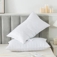 Hotel Quality Bounce Back Microfiber Pillow Pair | Ultra-Soft, Hypoallergenic, Skin-Friendly, Breathable & Supportive | Perfect for Back, Side & Stomach Sleepers | Machine Washable & Durable