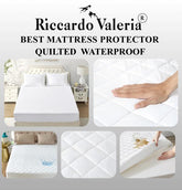 Luxury Quilted Waterproof Mattress Protector – Ultra Soft, Anti-Allergy, Non-Noisy Fitted Bed Cover – Protects Against Spills, Dust Mites, and Stains – Durable, Breathable Microfiber – Available in Single, Small Double, Double, King, and Super King Sizes