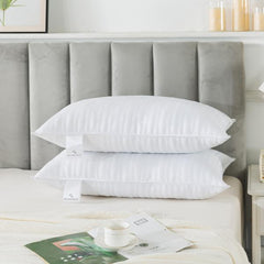 Hotel Quality Bounce Back Microfiber Pillow Pair | Ultra-Soft, Hypoallergenic, Skin-Friendly, Breathable & Supportive | Perfect for Back, Side & Stomach Sleepers | Machine Washable & Durable