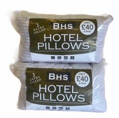 Luxury Hotel Quality White Stripe Bounce Back Pillows (Pack of 2) - Extra Support, Soft & Comfortable Valentine's Gift