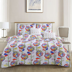 4 Piece Duvet Cover with Fitted sheet & Pillow Case Quilt Cover Bedding Set