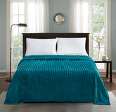 Fleece Throw Blanket Twin Size | 300GSM Super Soft Lightweight Plush Striped