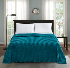 Fleece Throw Blanket Twin Size | 300GSM Super Soft Lightweight Plush Striped