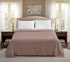 Fleece Throw Blanket Twin Size | 300GSM Super Soft Lightweight Plush Striped