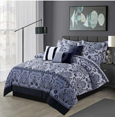 LIVIA BLACK 4 Piece Luxury Bedding Set – Includes Duvet Cover, Fitted Sheet, 2 Pillowcases – Super Soft, Breathable Fabric – Elegant Floral, Greek, and Jacquard Designs