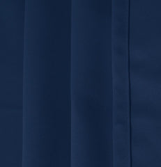 Pair of EYELET Ring Top Thermal BLACKOUT LINED Plain Curtains + Tie Backs Navy