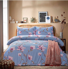 FLORA GRAY 4 Piece Luxury Bedding Set – Includes Duvet Cover, Fitted Sheet, 2 Pillowcases – Super Soft, Breathable Fabric – Elegant Floral, Greek, and Jacquard Designs