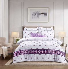 LARA 4 Piece Luxury Bedding Set – Includes Duvet Cover, Fitted Sheet, 2 Pillowcases – Super Soft, Breathable Fabric – Elegant Floral, Greek, and Jacquard Designs