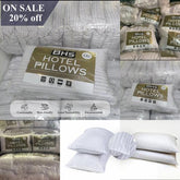 Luxury Hotel Quality White Stripe Bounce Back Pillows (Pack of 2) - Extra Support, Soft & Comfortable Valentine's Gift