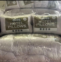 Luxury Hotel Quality White Stripe Bounce Back Pillows (Pack of 2) - Extra Support, Soft & Comfortable Valentine's Gift