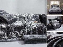 Luxury 2 Ply Heavy Blanket Thick Warm Soft Bed throw Double Sided 200 cm x240 cm (Gray)