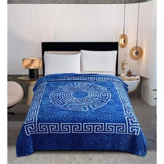 Luxury 2 Ply Heavy Blanket Thick Warm Soft Bed throw Double Sided 200 cm x240 cm (Blue)