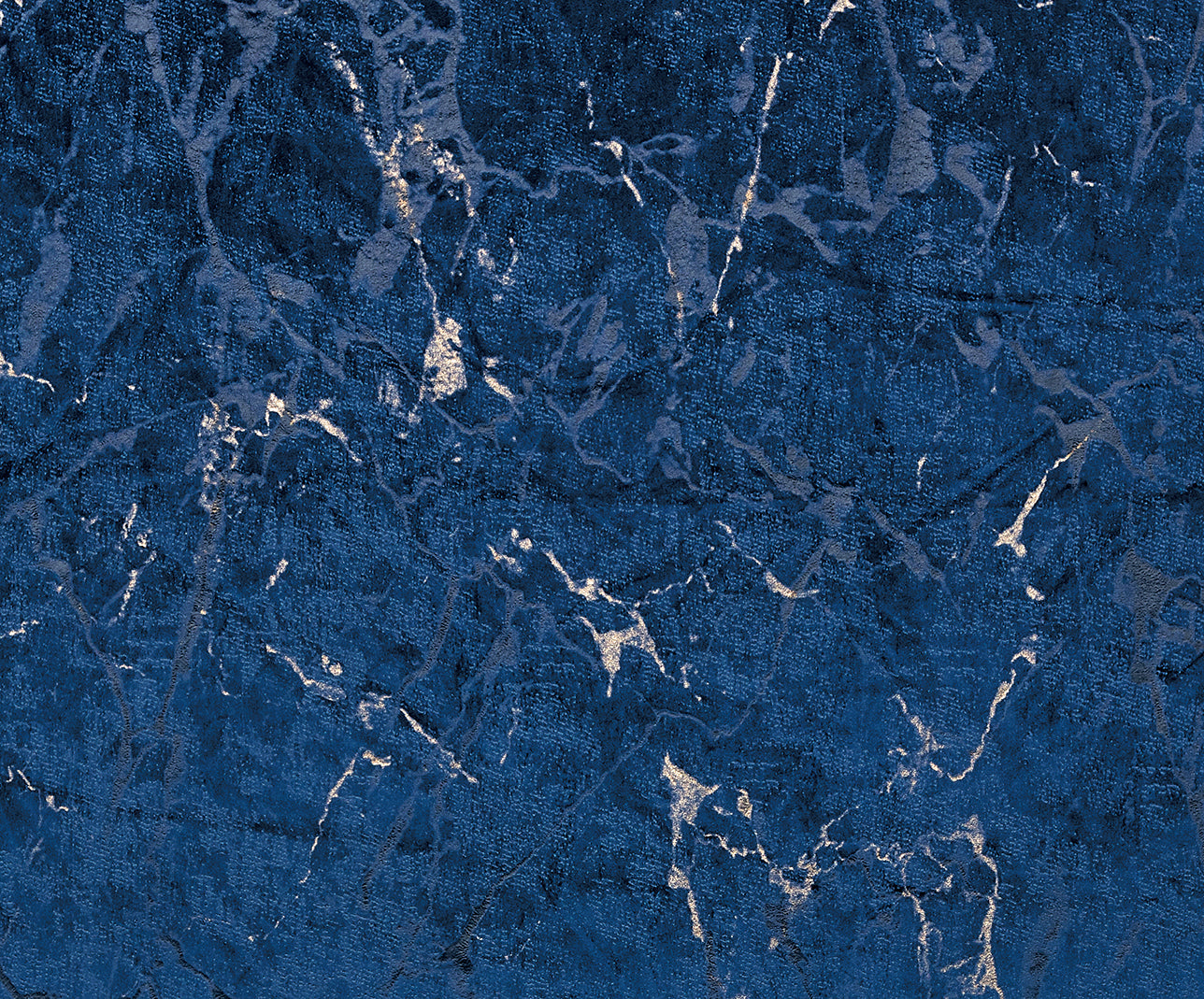 Luxury Blue Colour Marble Velvet Ring Top Curtains