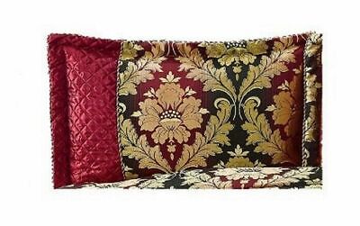 7PCS-  CEILA BURGUNDY Quilted Jacquard Bedspread Comforter Bed Throw with Matching Pillow shams