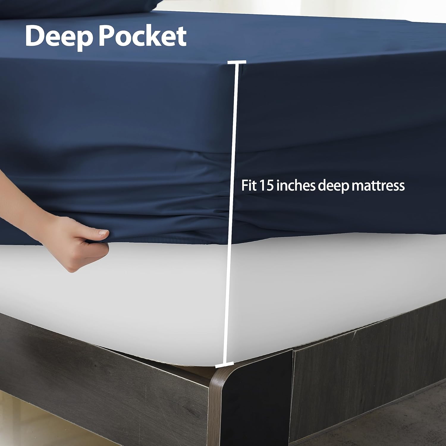 Riccardo Valeria 100- Cotton Sateen Fitted Sheet – Luxury Hotel Quality, Deep Pocket up to 16", Ultra Soft & Breathable, 300 Thread Count, Wrinkle-Free, Cooling, Hypoallergenic, Fade Resistant