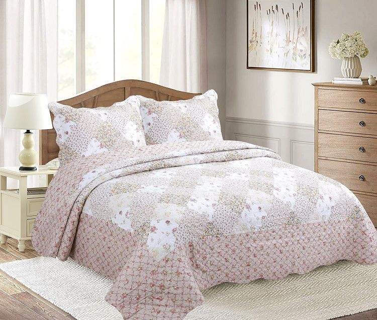 Patchwork Bedspreads 3 Pcs with Pillow cases 03