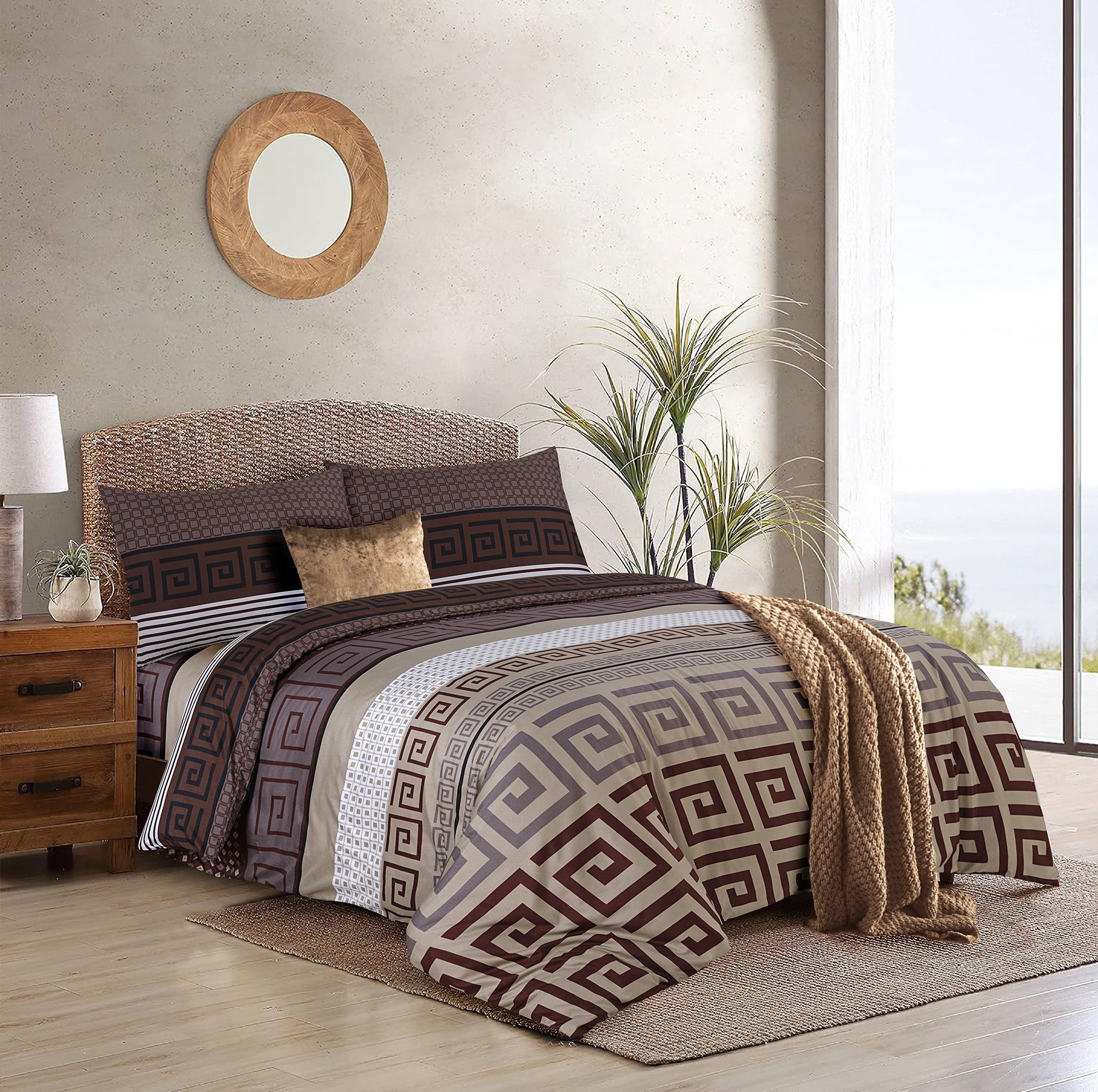 4 Piece Duvet Cover with Fitted sheet & Pillow Case Quilt Cover Bedding Set