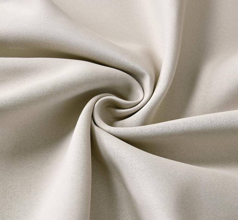 Pair of EYELET Ring Top Thermal BLACKOUT LINED Plain Curtains + Tie Backs Cream