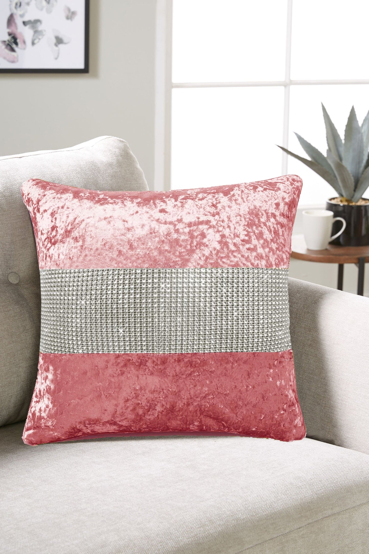 Diamante Crushed Velvet Cushion Covers