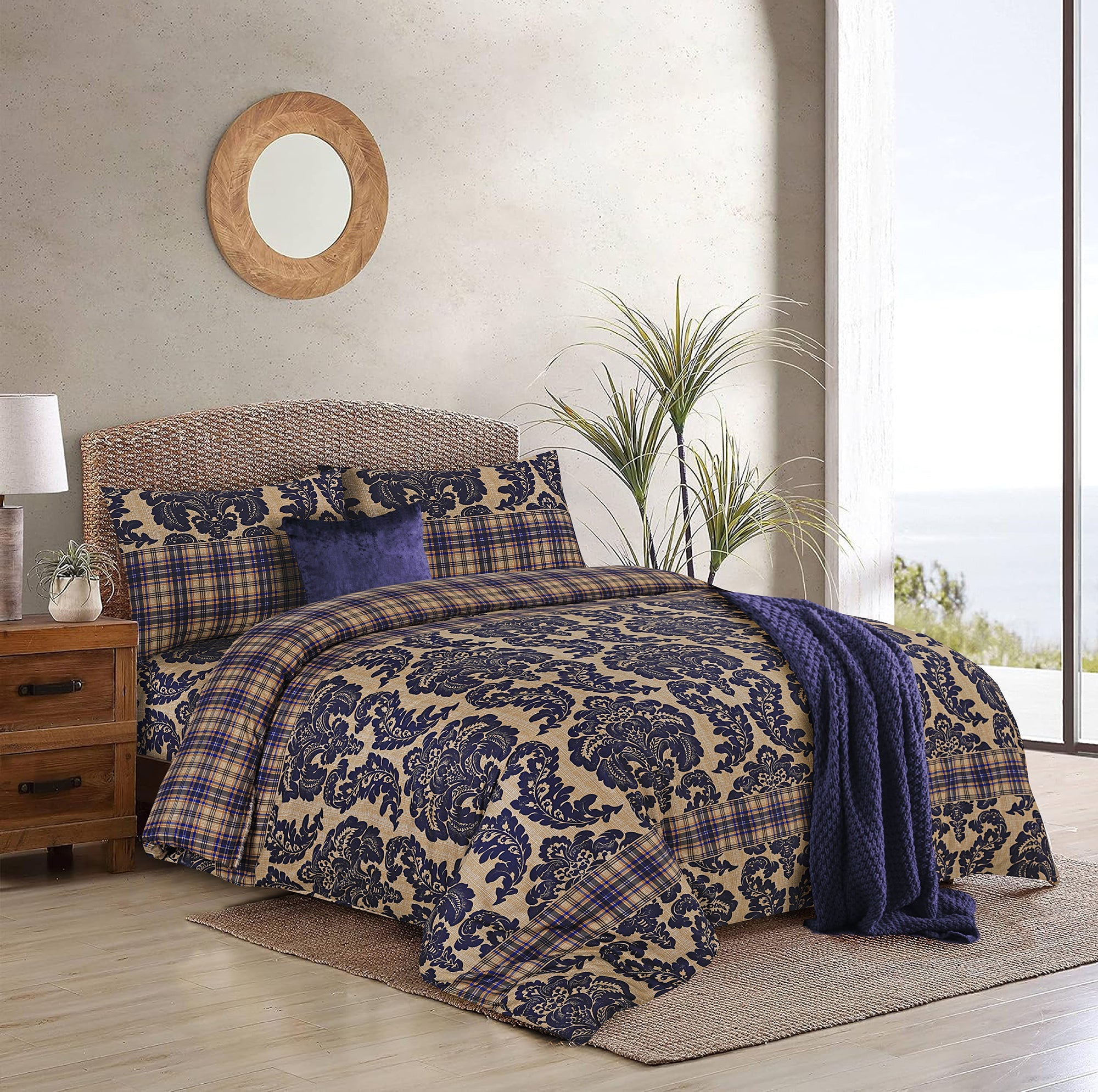 4 Piece Duvet Cover with Fitted sheet & Pillow Case Quilt Cover Bedding Set