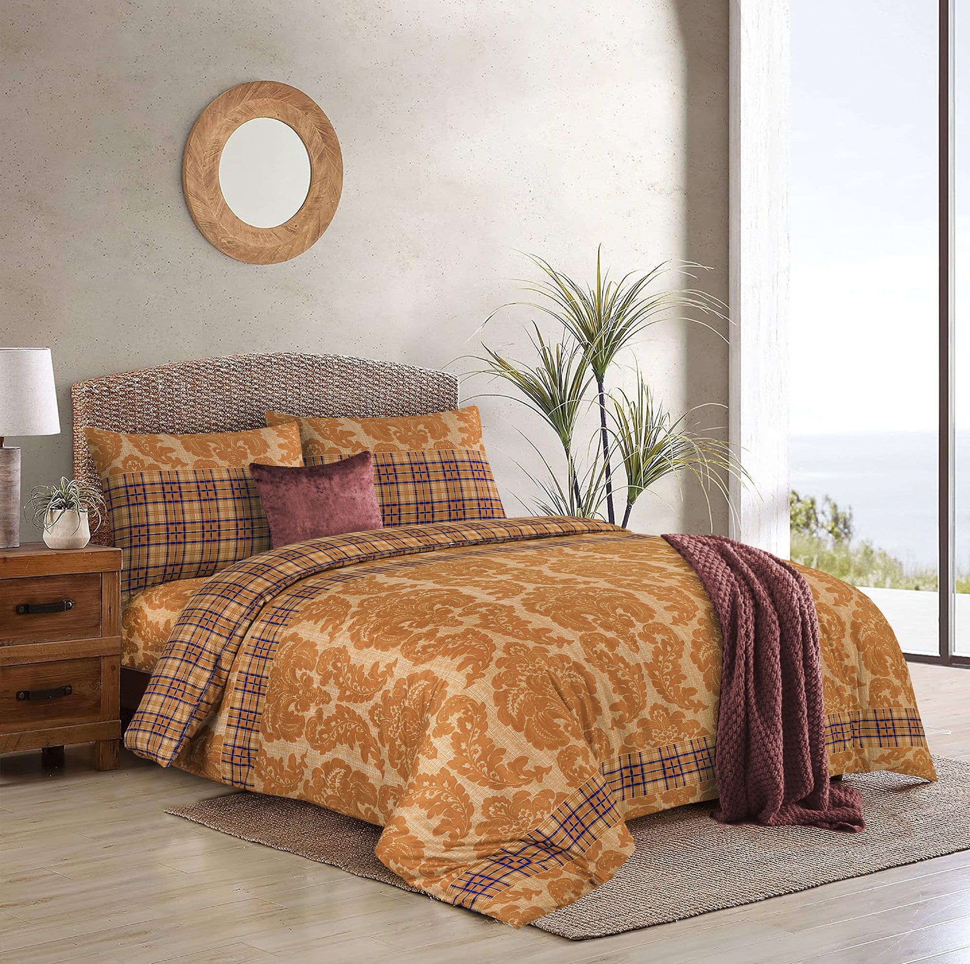 4 Piece Duvet Cover with Fitted sheet & Pillow Case Quilt Cover Bedding Set