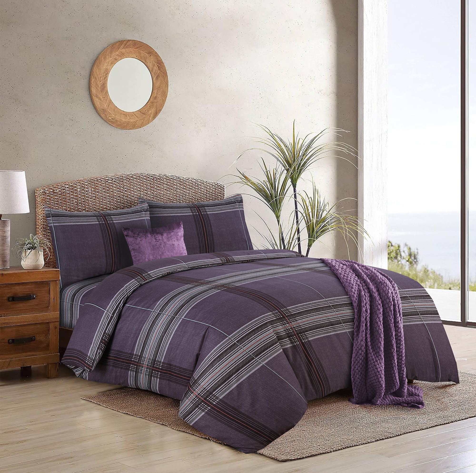 4 Piece Duvet Cover with Fitted sheet & Pillow Case Quilt Cover Bedding Set