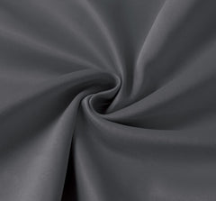 Pair of EYELET Ring Top Thermal BLACKOUT LINED Plain Curtains + Tie Backs Gray