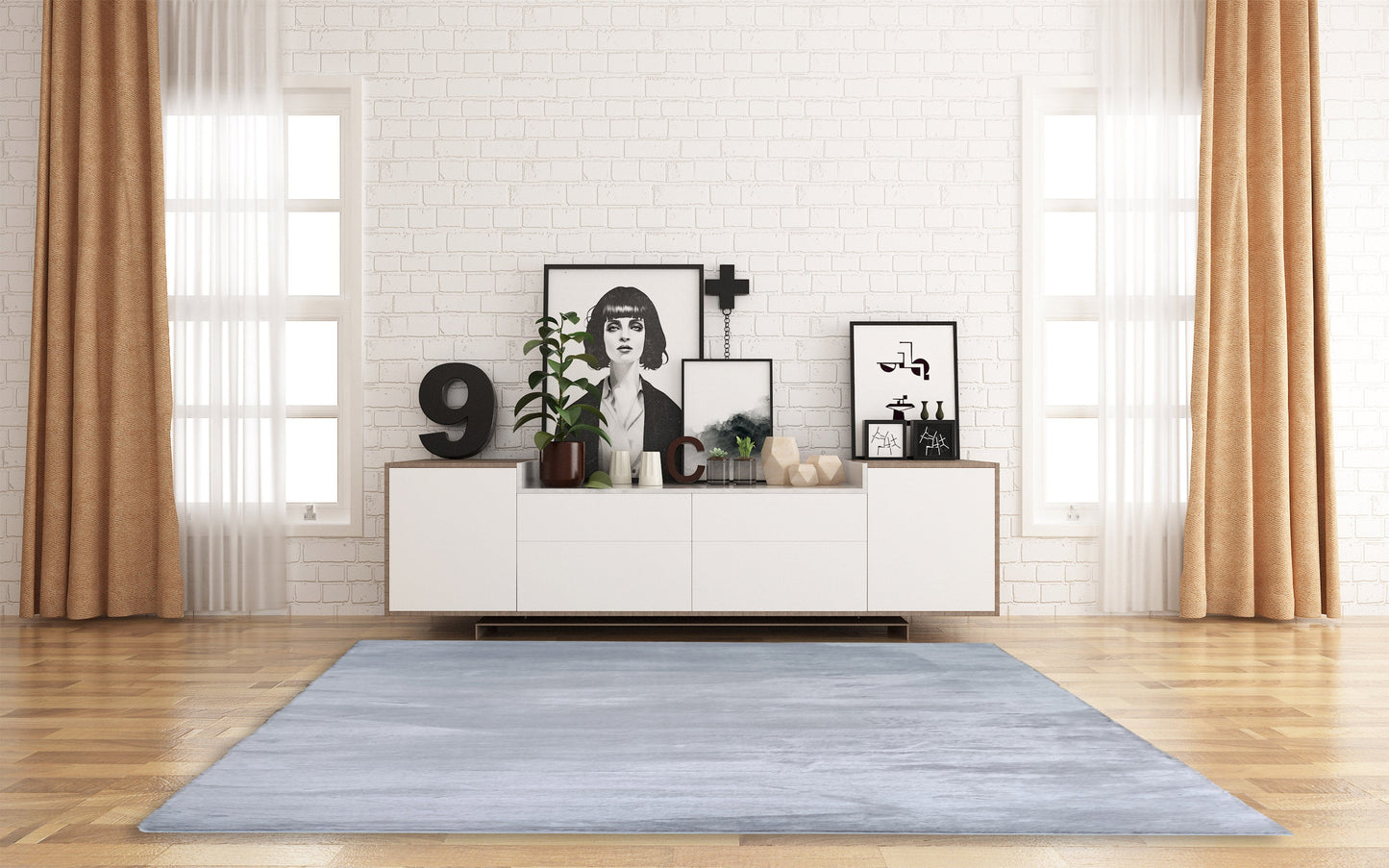 RABBIT FUR RUGS(Grey)