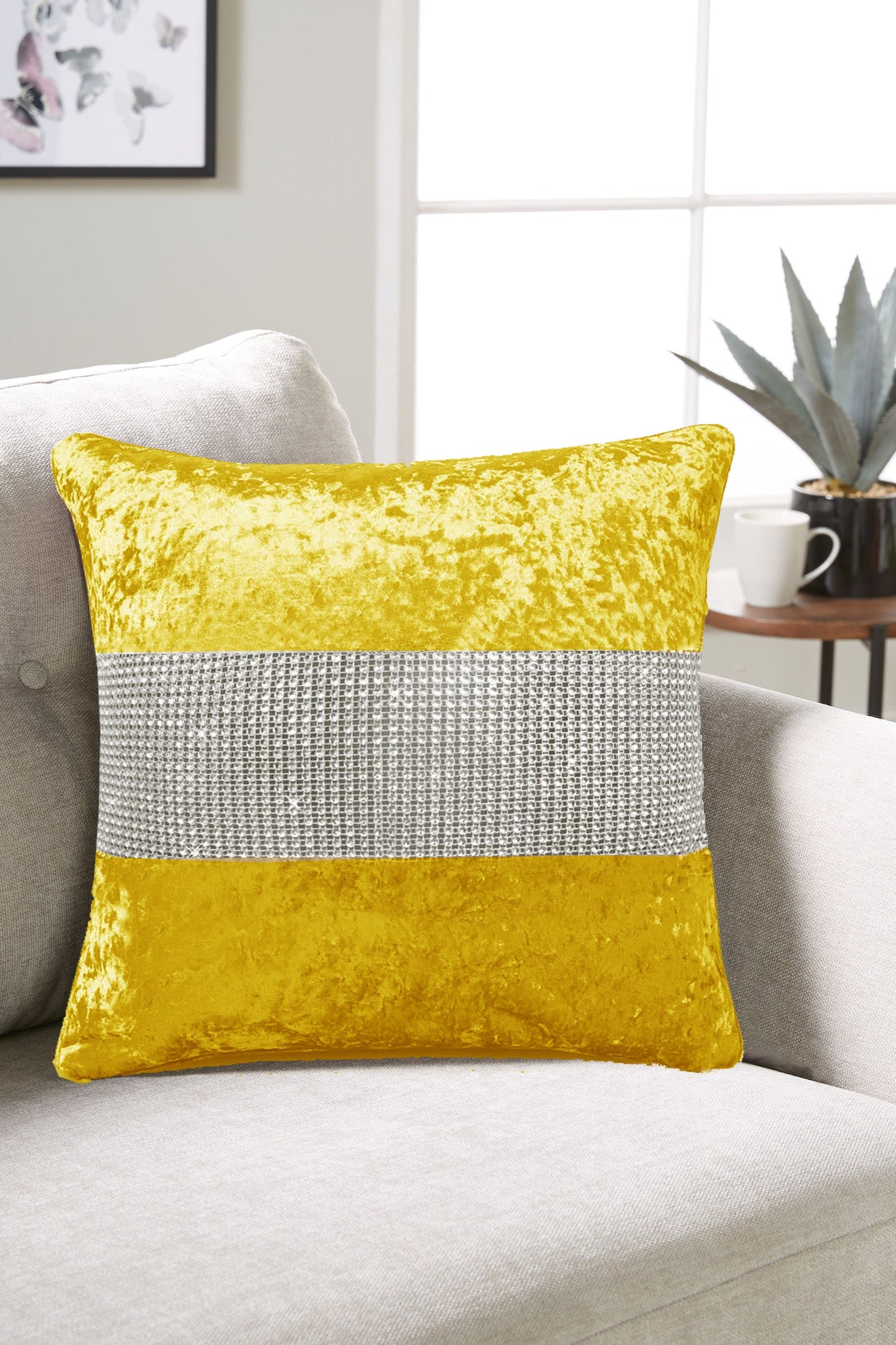 Diamante Crushed Velvet Cushion Covers