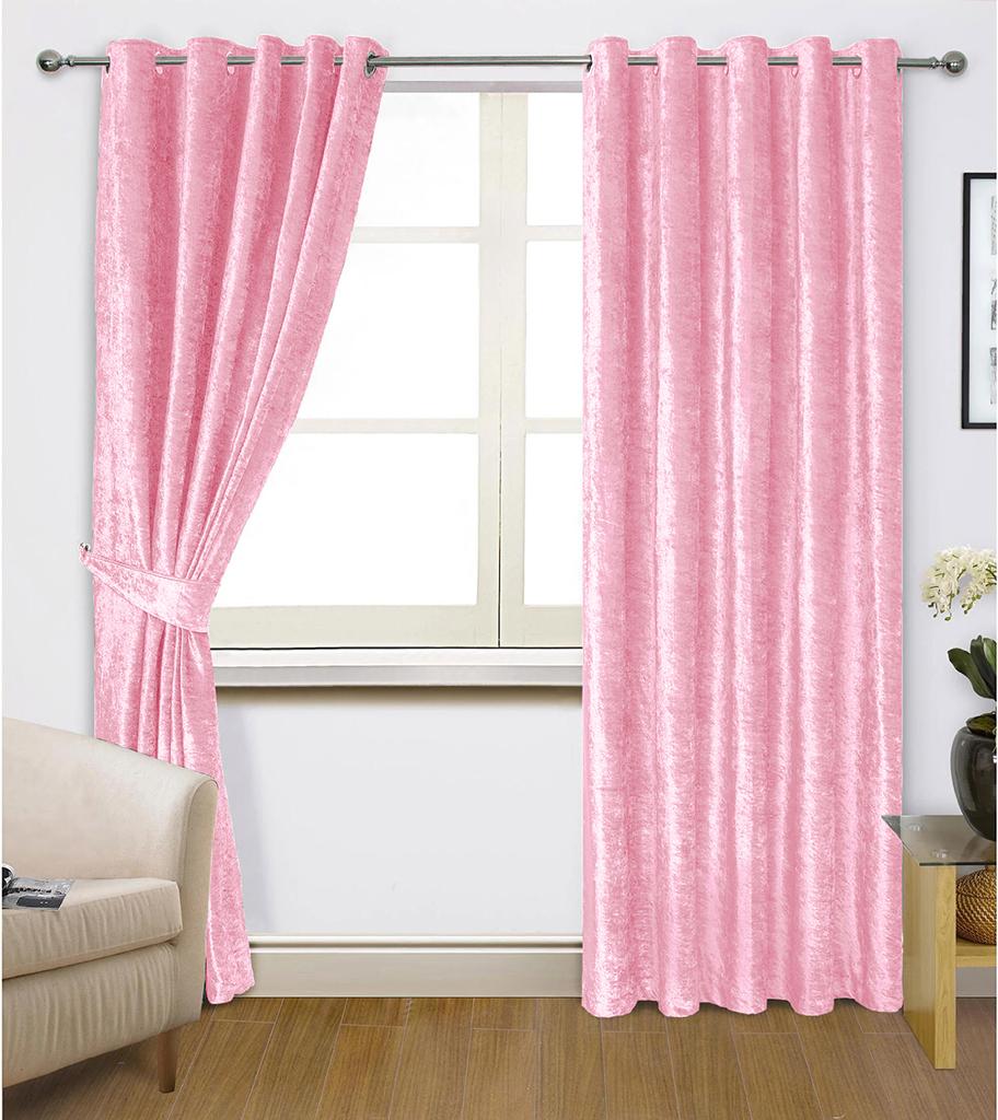 CRUSHED VALVET CREAM COLOUR CURTAIN