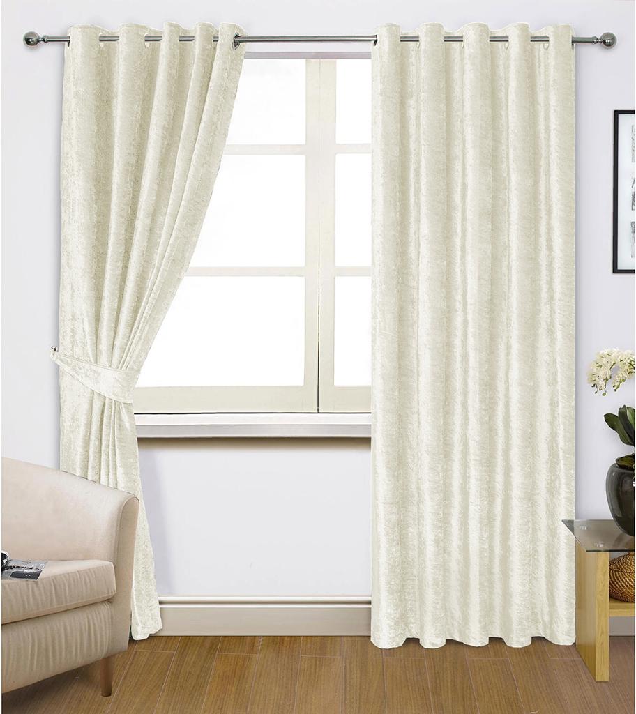 CRUSHED VALVET SILVER COLOUR CURTAIN