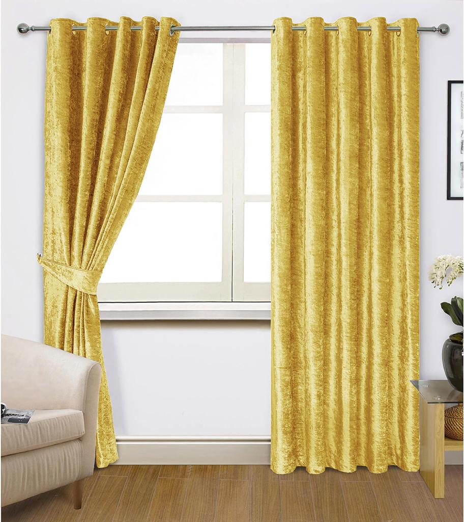 CRUSHED VALVET BLACK COLOUR CURTAIN