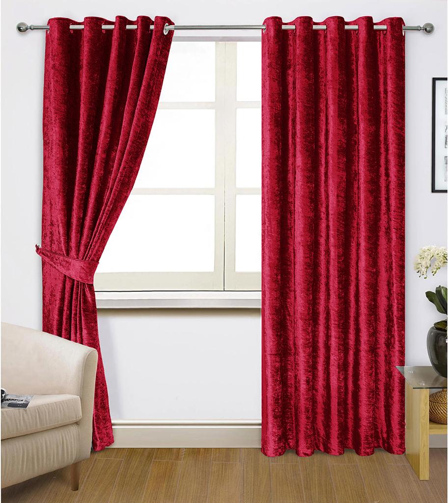 CRUSHED VALVET PINK COLOUR CURTAIN