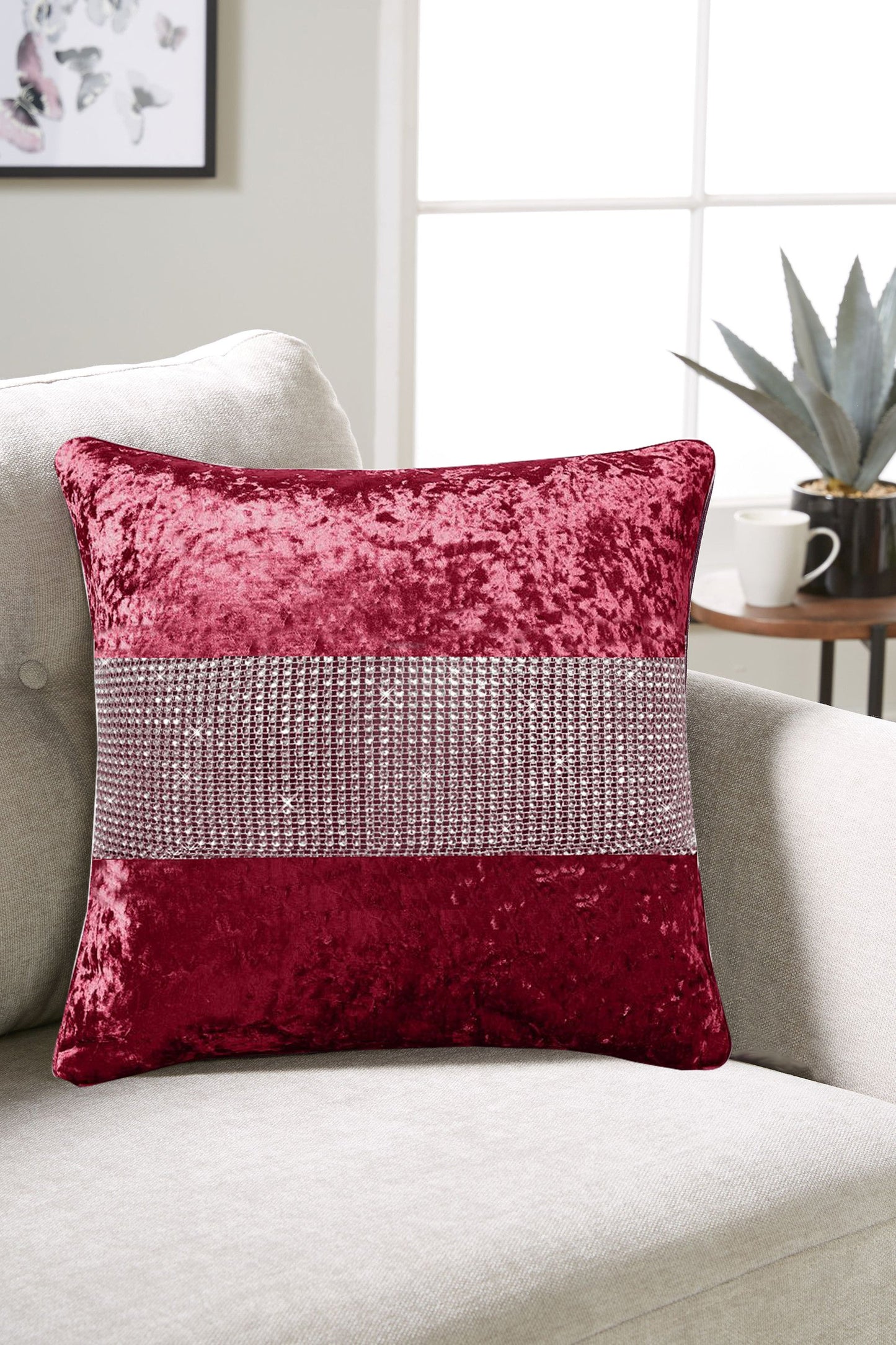 Diamante Crushed Velvet Cushion Covers