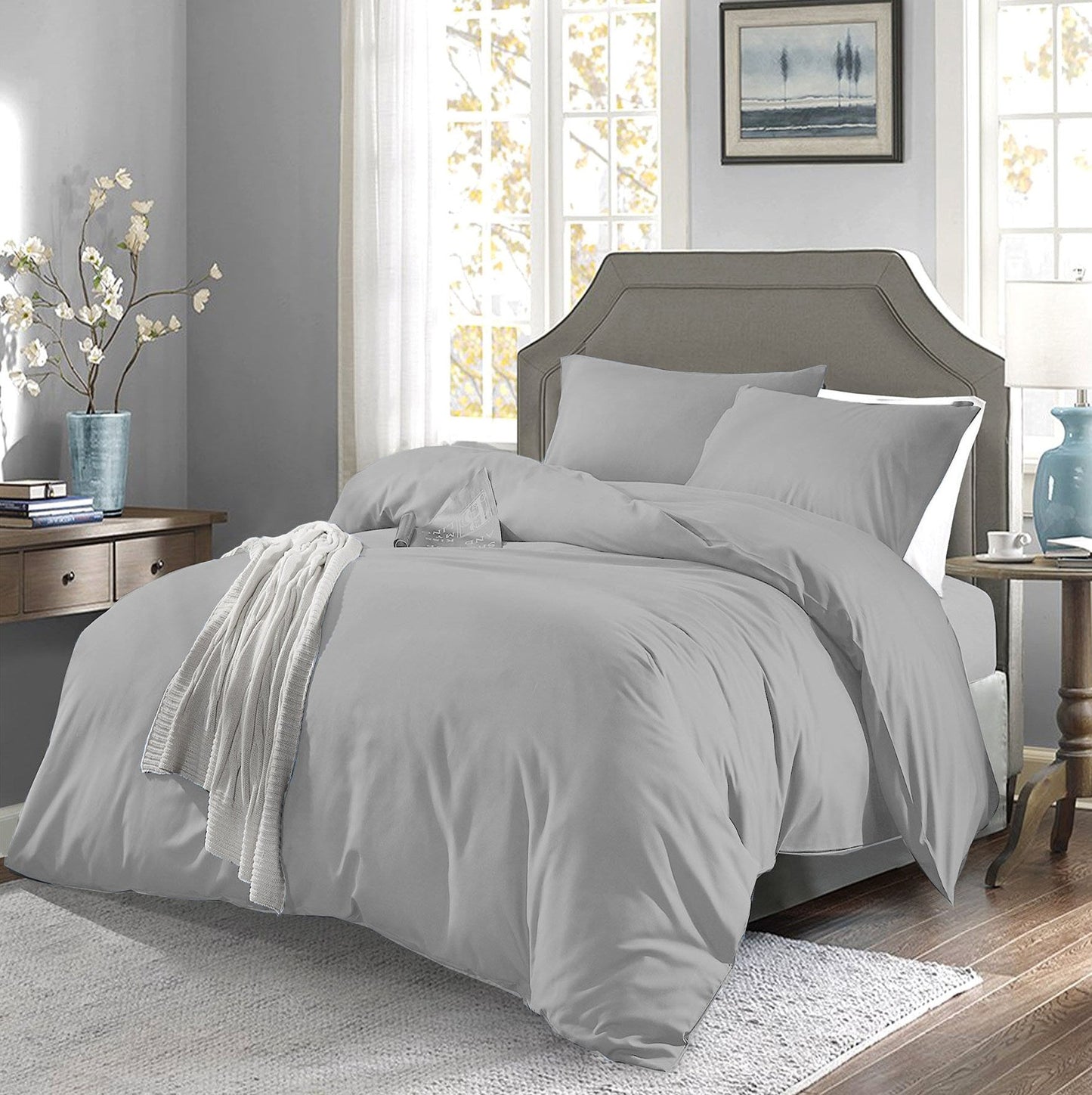 Egyptian Duvet Complete Set Grey Colour