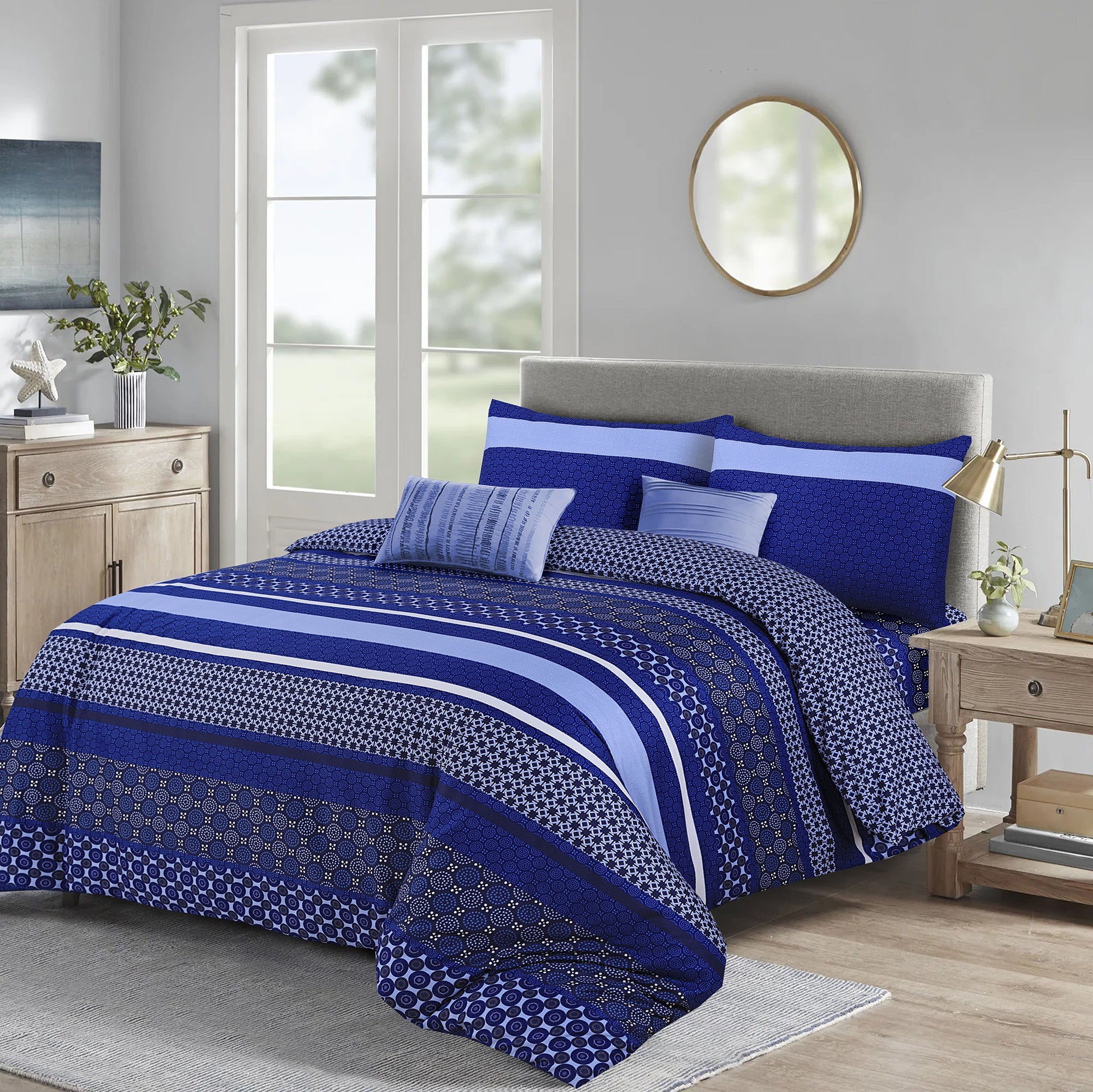 4 Piece Duvet Cover with Fitted sheet & Pillow Case Quilt Cover Bedding Set