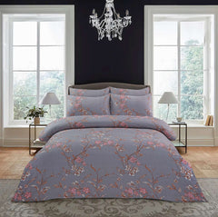 FLORELLA 4 Piece Luxury Bedding Set – Includes Duvet Cover, Fitted Sheet, 2 Pillowcases – Super Soft, Breathable Fabric – Elegant Floral, Greek, and Jacquard Designs