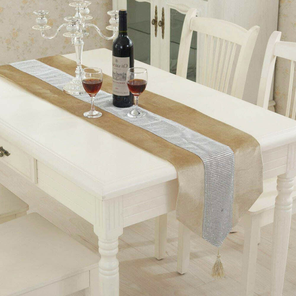 DIAMANTE TABLE RUNNERS CHARCOAL