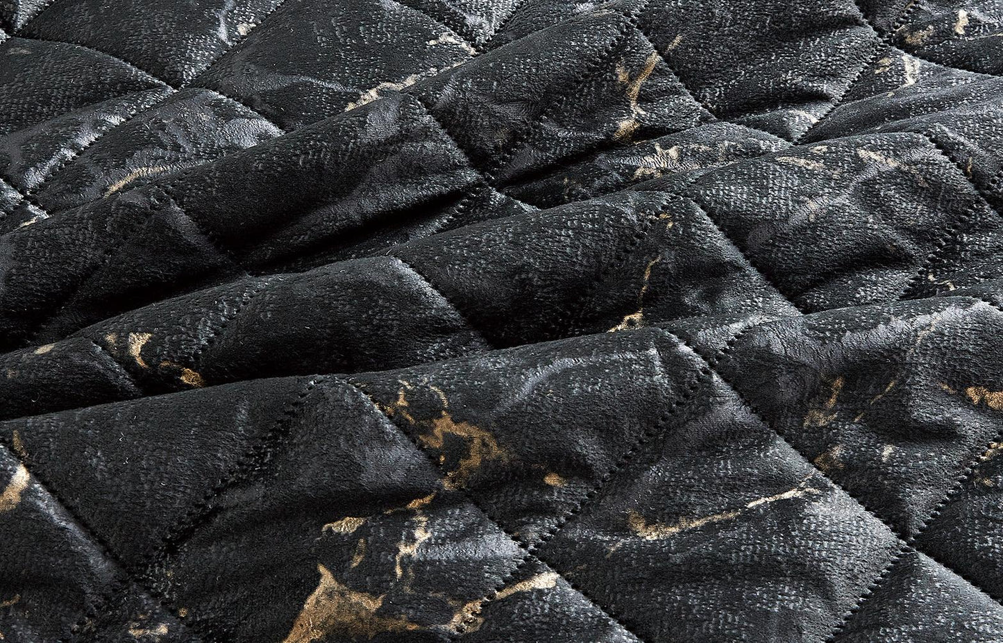 New 3 Pcs Grey Marble Bedspread