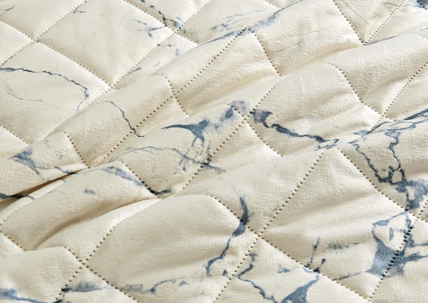 New 3 Pcs Cream Marble Bedspread