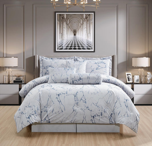 New Silver Marble Velvet 7PCS Quilted Bedspread Comforter Bed Throw with Matching Pillow shams (Copy) (Copy) (Copy) (Copy)