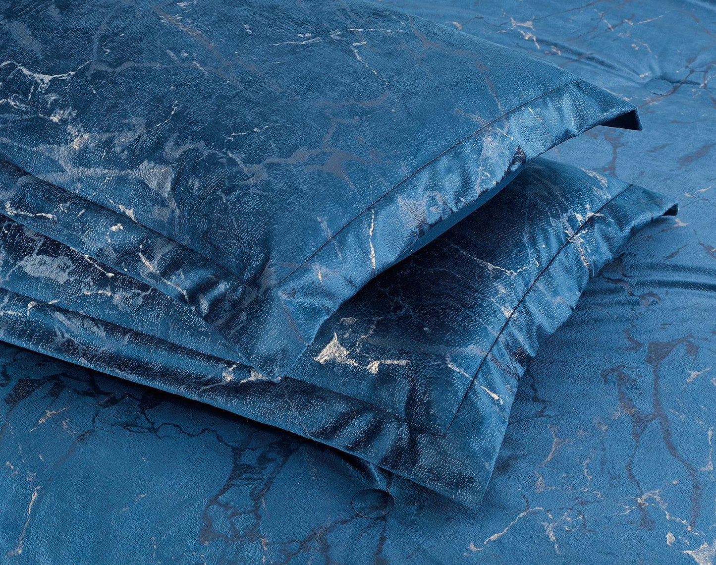 New blue Marble Velvet 7PCS Quilted Bedspread Comforter Bed Throw with Matching Pillow shams (Copy)