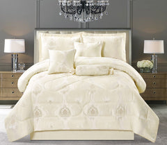 3 PC Quilted Jacquard Bedspread Quilted Comforter Bedding Set Pillows & Cushions