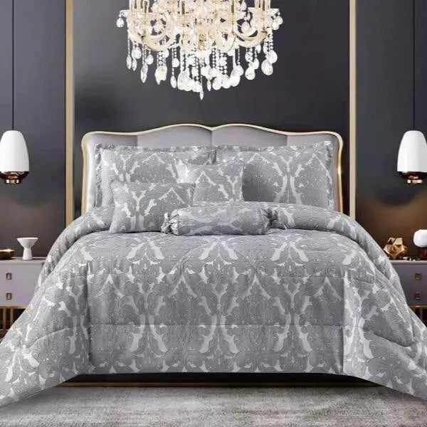 3 PC Quilted Jacquard Bedspread Quilted Comforter Bedding Set Pillows & Cushions