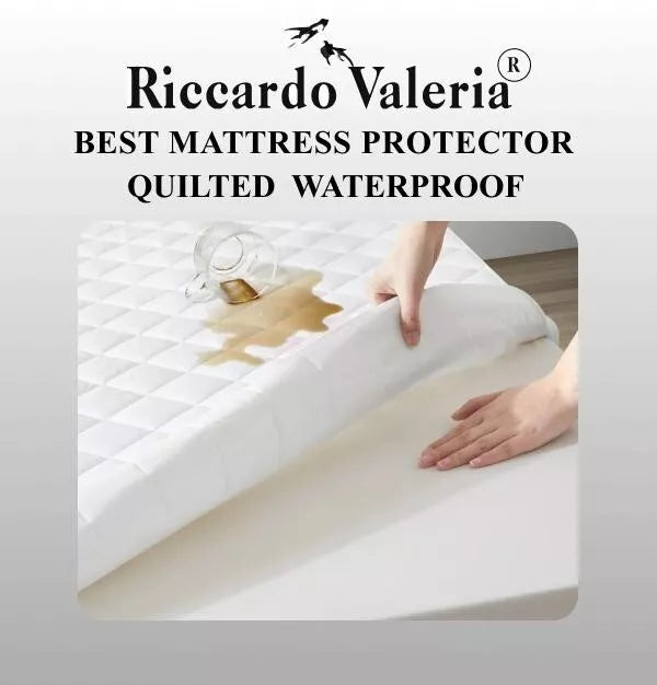 Quilted Waterproof Mattress Protector Mattress Topper Bed Cover Deep Fitted 30cm